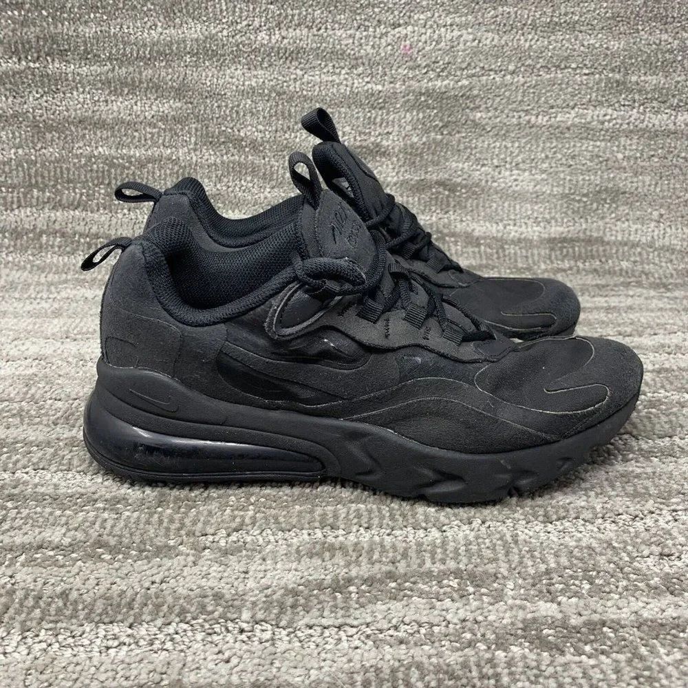 Nike Air Max 270 React GS - Black/Black - Size 6.5Y / Women 8 - BQ0103-004